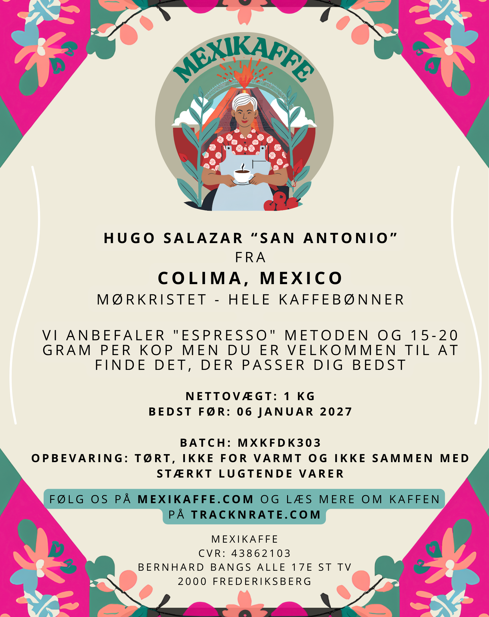 Gudmors Kaffe 1 kg Espresso Washed Whole Beans